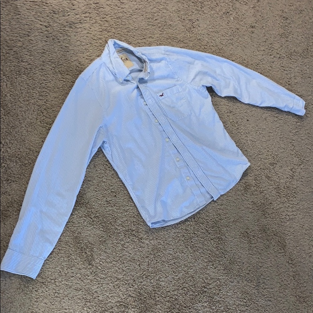 Blue button up Hollister Shirt
